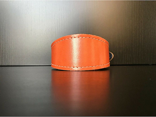 Felt Lined Carrot - Whippet Leather Collar - Size S